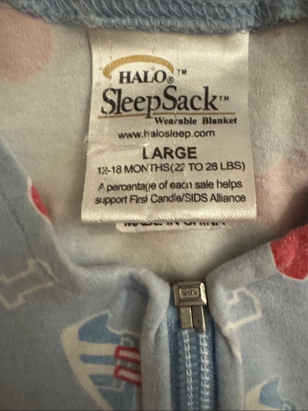 Halo Light Blue Sports Print Sleep Sack